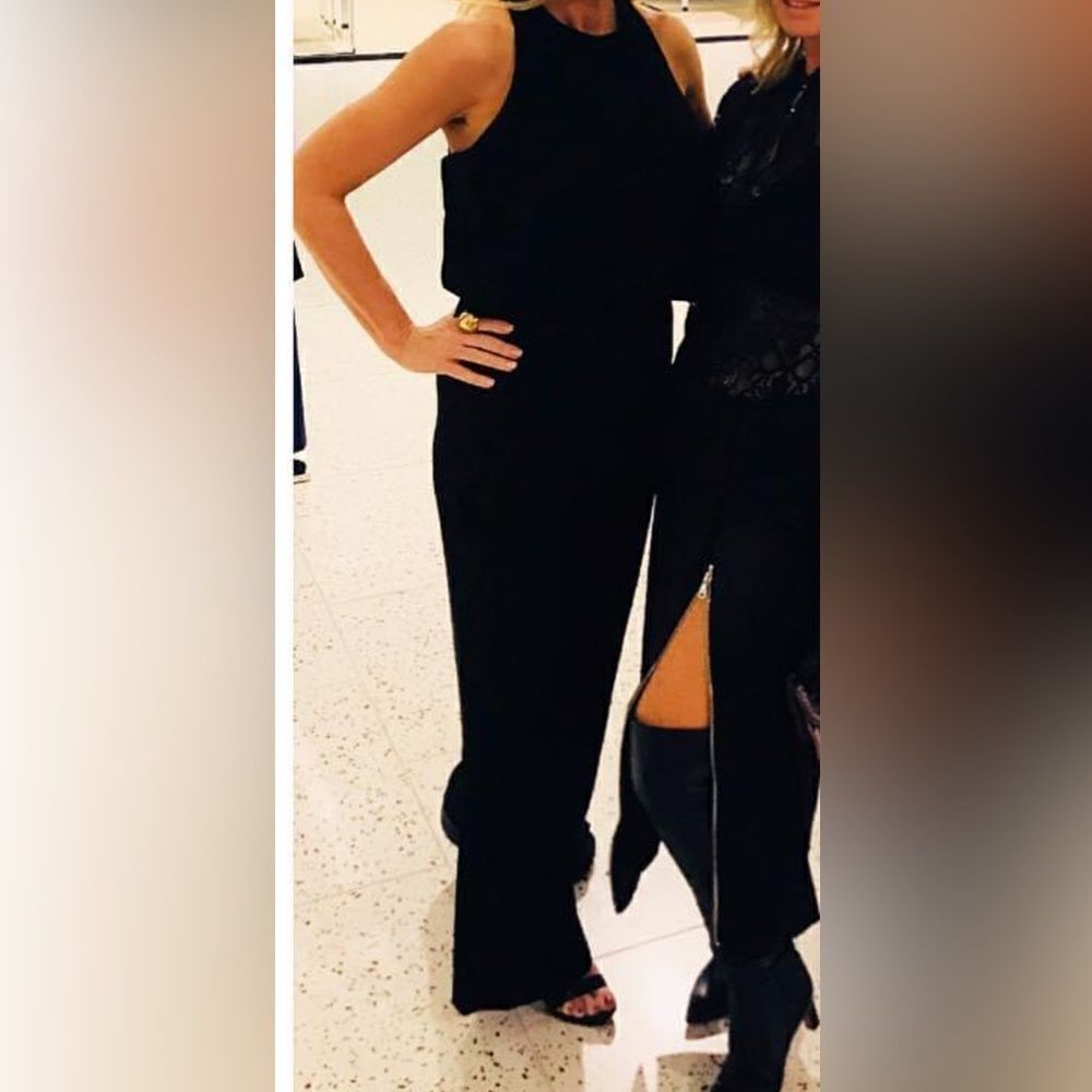 Crepe backless jumpsuit